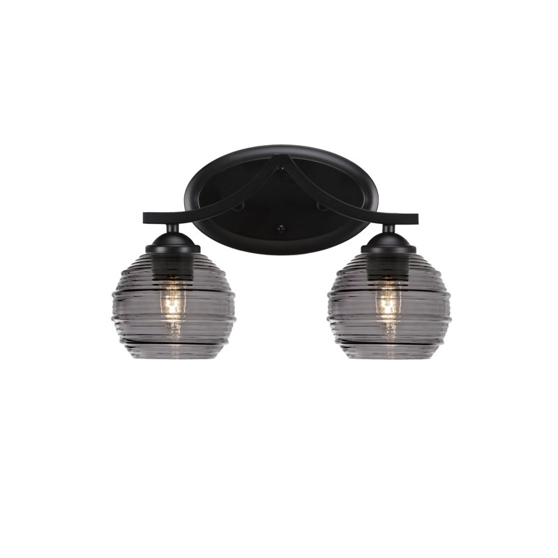 Zilo 2 Light Bath Bar, Graphite, Brown/Silver