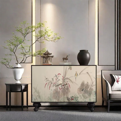 Elegant Storage Cabinet with Solid Wood Legs