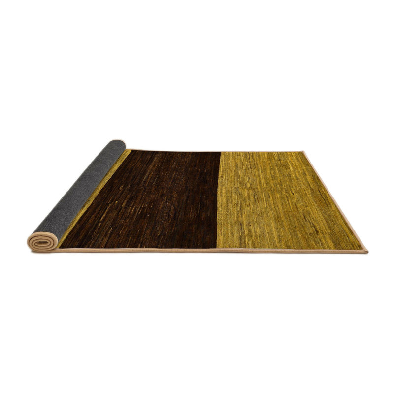 Tapis jaune en laine Power Loom, Rectangle 7 pi x 10 pi
