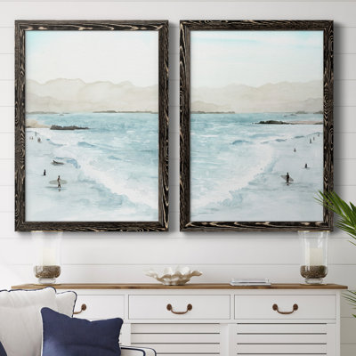 «In The Surf I», ensemble de 2 peintures sur toile encadrées