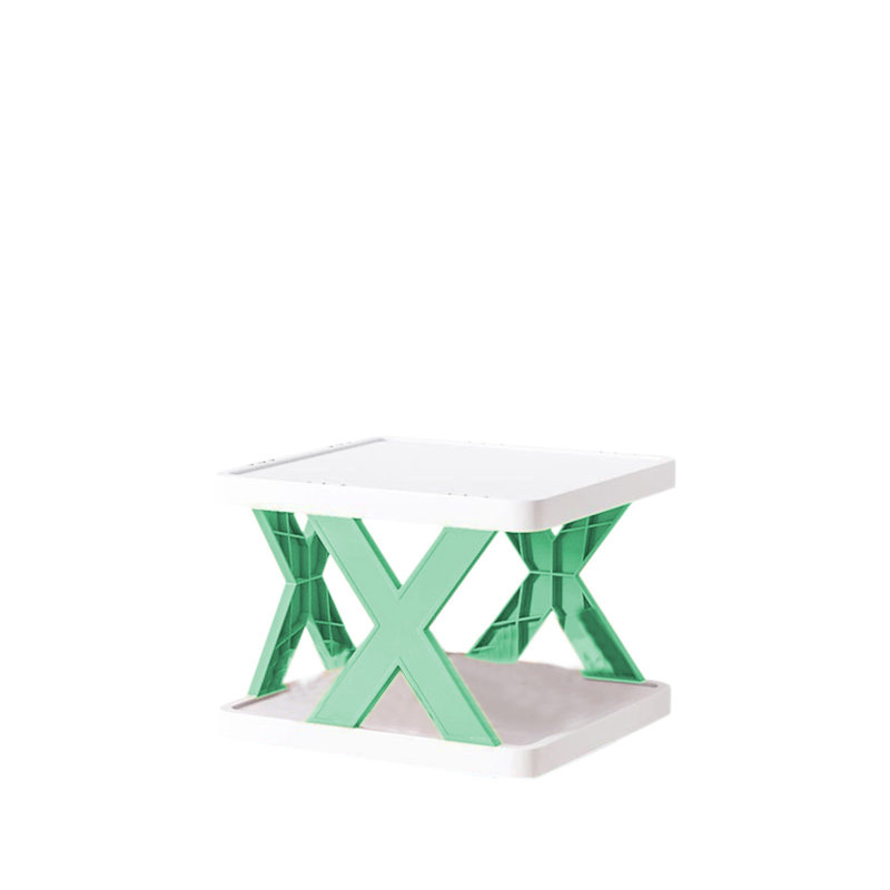 Petite tablette multi-couches en plastique, 6.3" H x 9.45" W x 10.2" D, Green