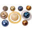 Noble Gems™ 9 Piece Noble Gems Planet Solar System Ball Ornament Set