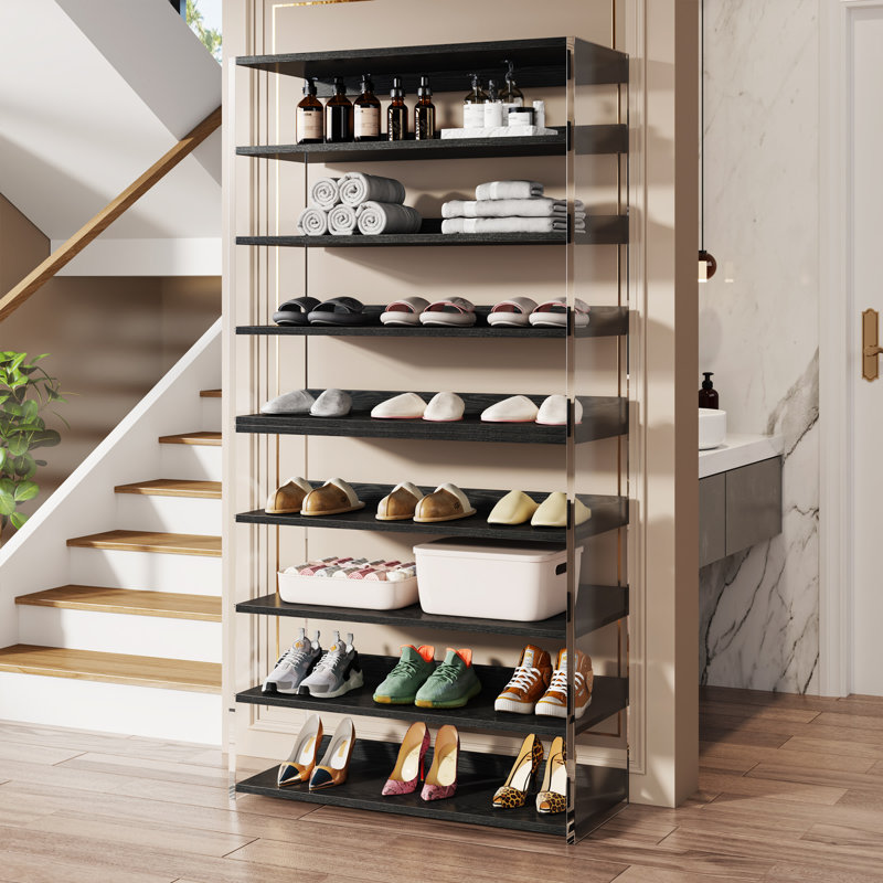 Range-chaussures en acrylique à 8 niveaux, Noir