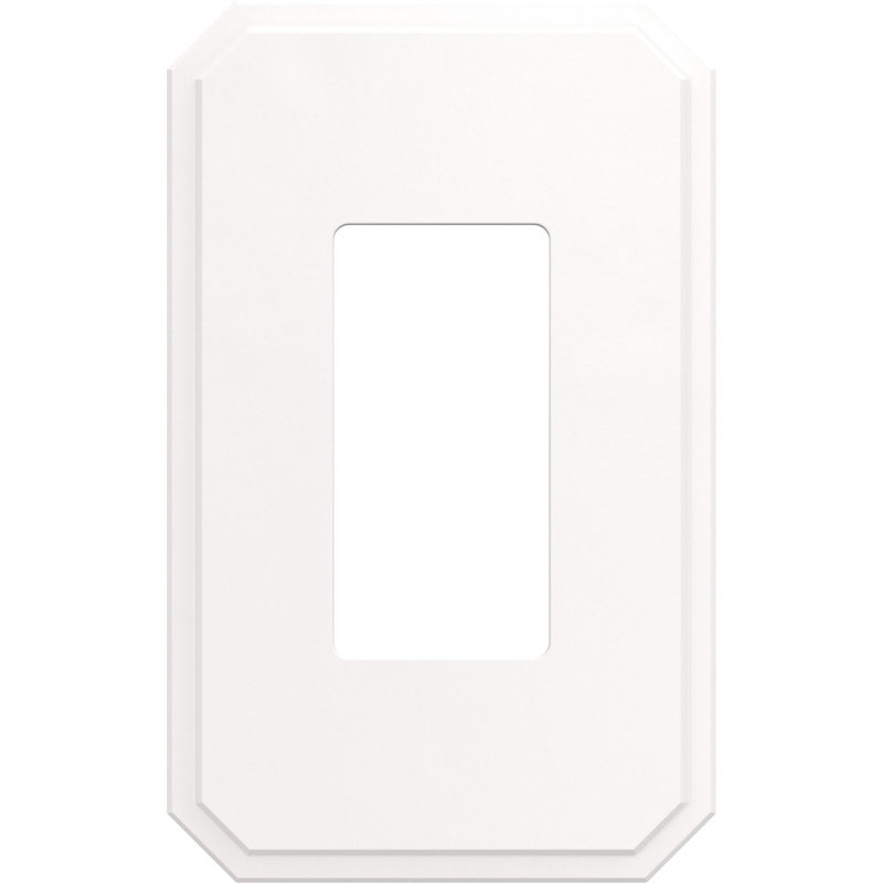 Franklin Brass Stepped Geometric 1-Gang Decorator/Rocker Wall Plate, White