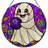12"H Ghost Candy Stained Glass Window Panel