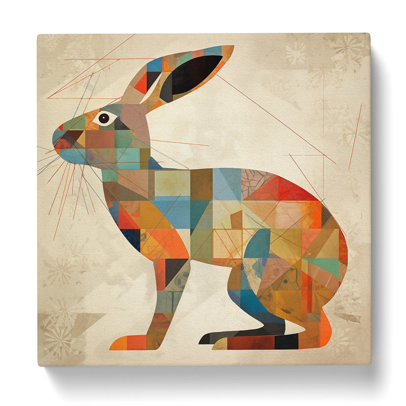 Hare Constructivism No.2 - Wrapped Canvas, 35cm H x 35cm W x 3cm D