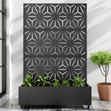 Metal Planter Box with Trellis with Wheels