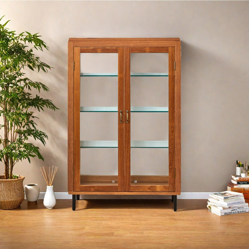 American Style Minimalist Glass Bookcase