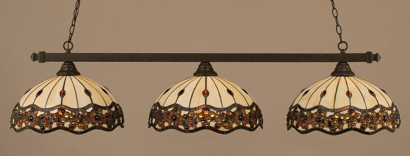 Square Bar/Round Fitter 3-Light Bar, Dark Granite