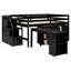 Lit mezzanine avec 3 tiroirs et bureau portable pour une utilisation polyvalente dans un bureau de chambre à coucher