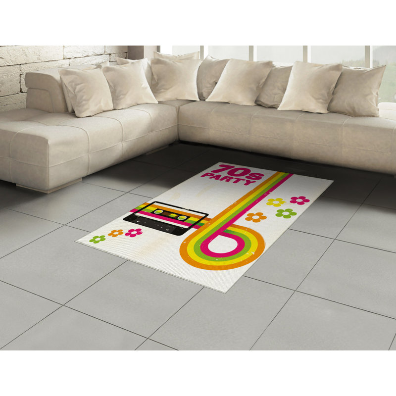 Tapis décoratif coloré en fibres de polyester à haute densité, Rectangle— 4 pi x 5 pi 8 po