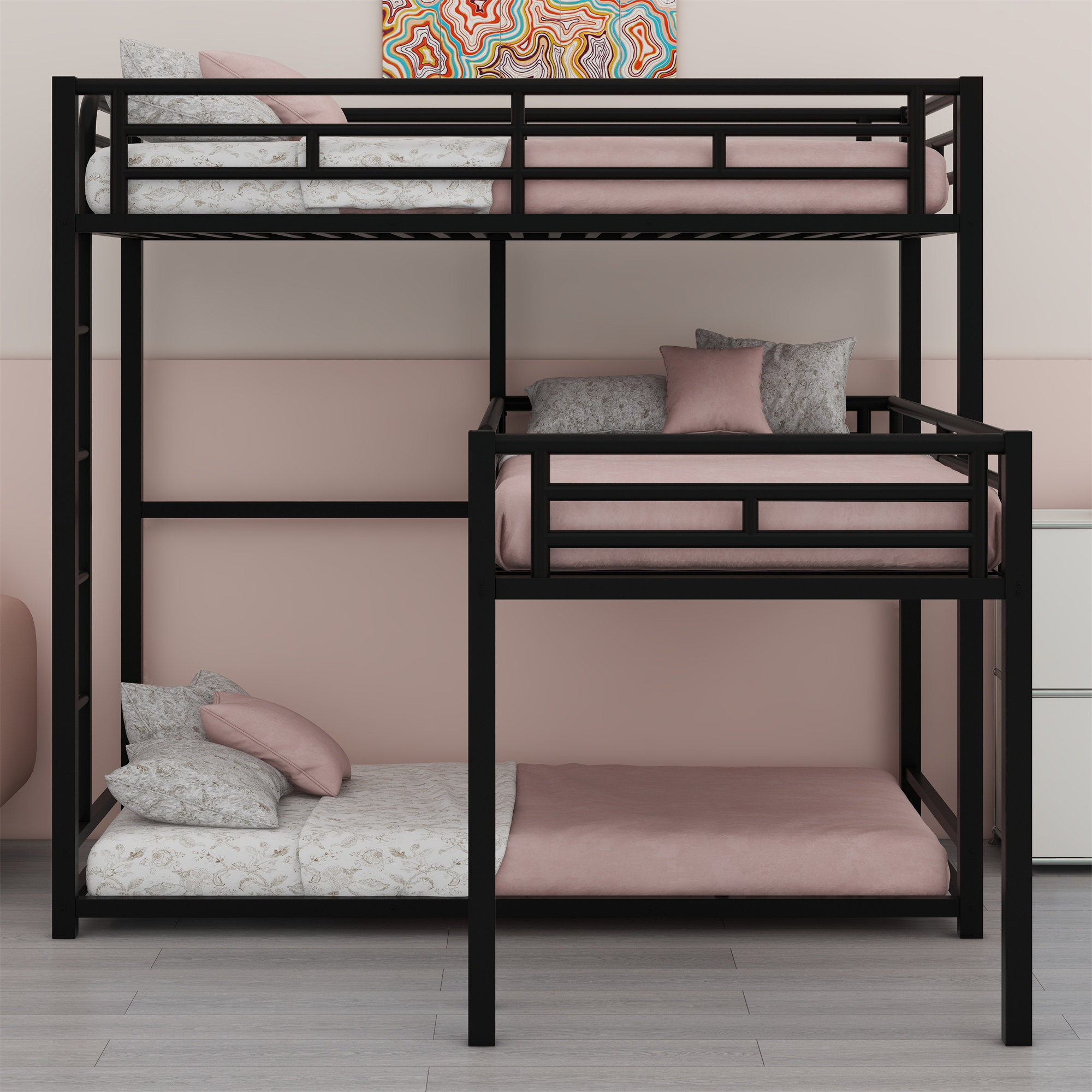 Isabelle & Max™ L-Shaped Metal Triple Bunk Bed - Wayfair Canada