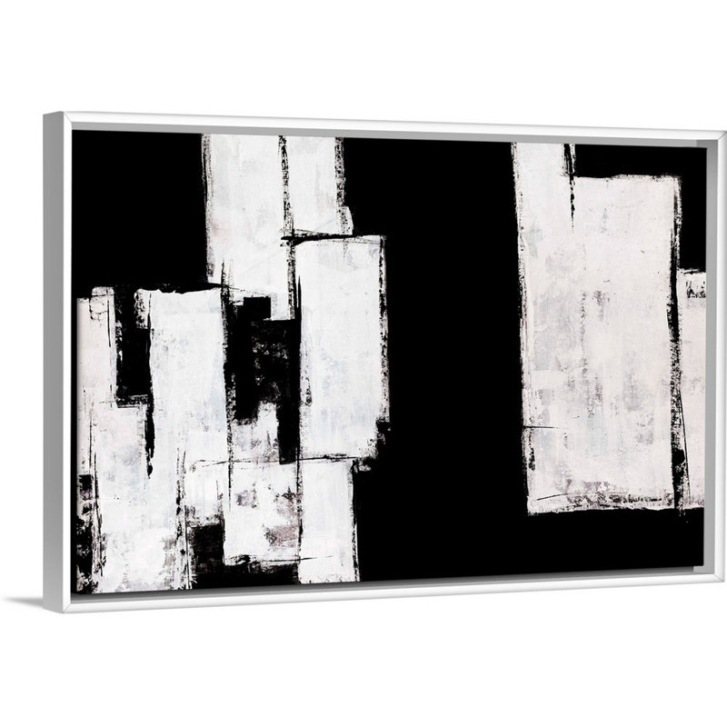 « Break Down » par Brent Abe-impression d’art graphique sur toile, Cadre flottant blanc, H 34 po x l 50 po x P 1,75 po