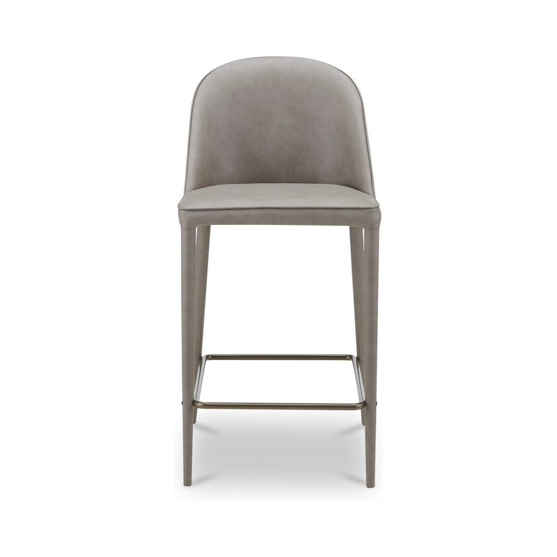 Burton Counter Stool Grey Vegan Leather, Grey