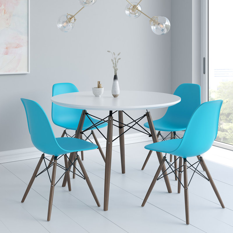 Jordan 16.5'' H Side Chair, Blue, Walnut