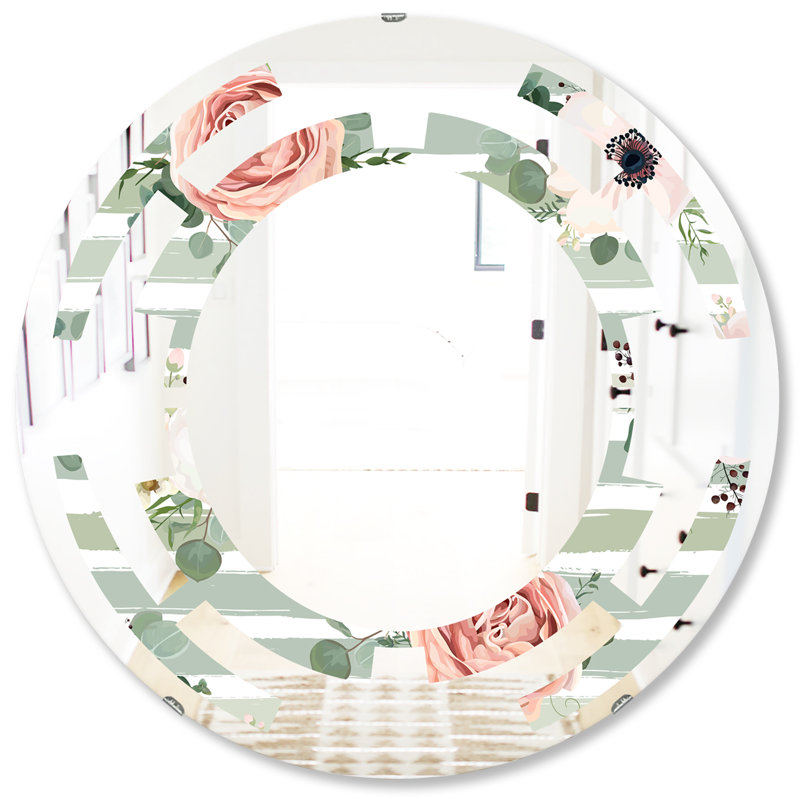 Miroir mural "space floral pattern v french country", H 31,5 po x l po, Espace floral