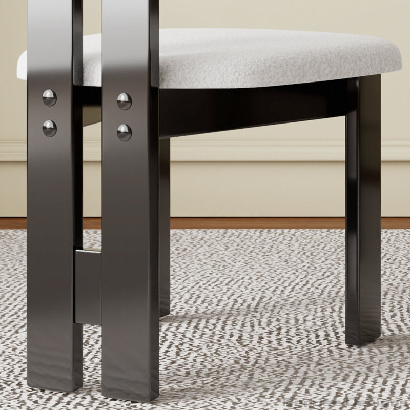 Ensemble de 2 chaises de salle à manger rembourrées en velours blanc pur