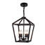 4- Suspension noire, style industriel, avec cage ouverte, ampoule E12, hauteur réglable, idéale pour îlot de cuisine, accents rustiques, base personnalisable
