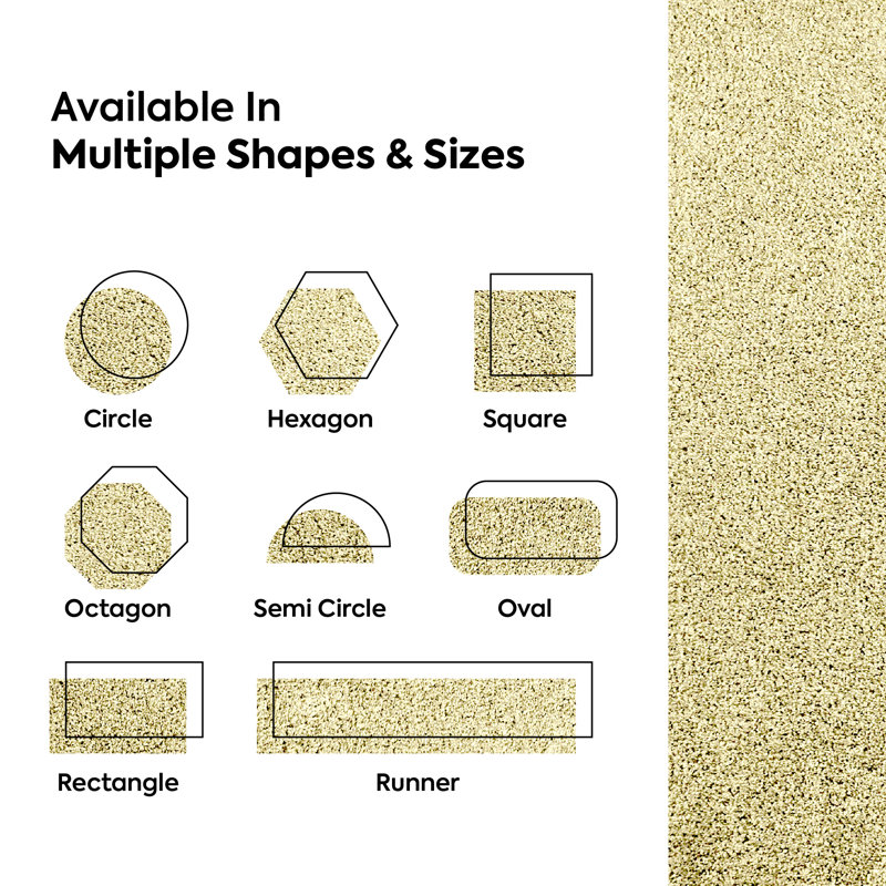Modern Plush Pet and Kids Friendly Solid Color Yellow Area Rugs, Stain & Fade Resistance, Perfect for Living Room, Dining Room, Bedroom, Playroom and Kidsroom, Event, Wedding, Ambert Binded Rug