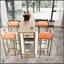 Ensemble cinq pièces de table de bar et de chaises Exquis avec plateau multicouche, sièges confortables et rangement pratique pour diverses réunions-530552444