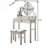 Wood Makeup Vanity Table And Stool Set, Pink | Gift Idea-1124955286
