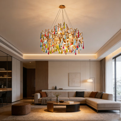 Scandinavian Modern Light Luxury Crystal Chandelier, Multiple Styles Available, Perfect for Living & Dining Rooms