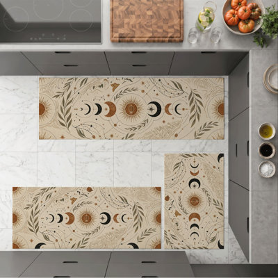 Tapis de cuisine lavables antidérapants Moon Phase