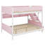 Lit superposé Sturdy Kids Sleep avec accès à l'escalier rayé et tablettes de rangement latérales-1140433750-1140433751