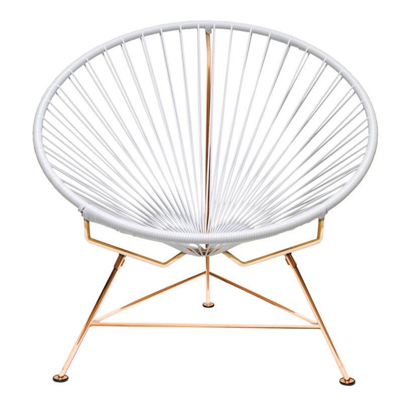 Innit Indoor Handmade Lounge Chair, White/Copper
