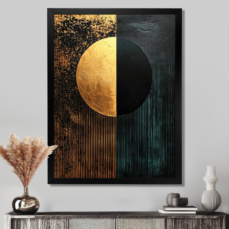 Trebino - reproduction d'art sur toile abstraite, H 32 po x l 16 po, Picture Framed, Noir