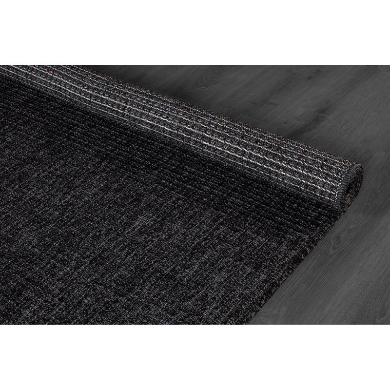 Tapis d'intérieur gris foncé Nadene, Rectangulaire 8 pi x 10 pi