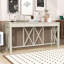 Table d'entrée élégante avec pieds en bois, design en X chic-961680533