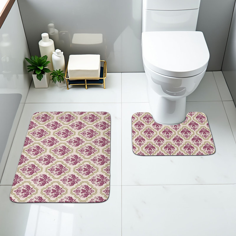 Ensemble de 2 tapis rétro pour salle de bain Vintage
