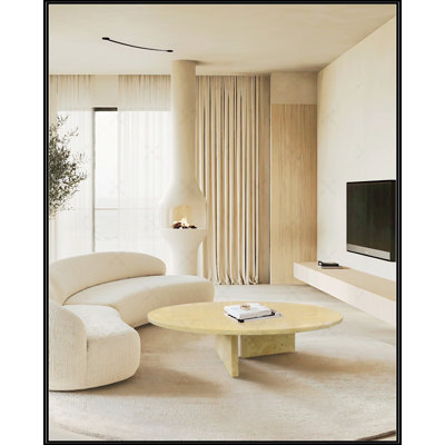 Glod Yellow Beige Natural Marble Coffee Table