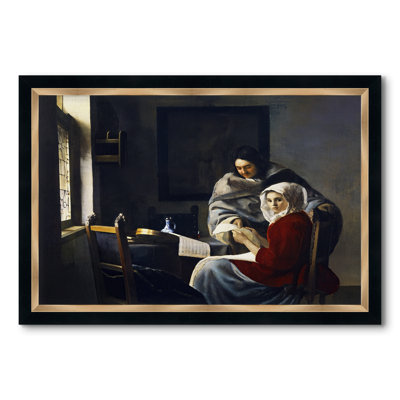«Girl Interrupted at Her Music», v. 1658-1659-Johannes Vermeer-Toile encadrée sur mesure