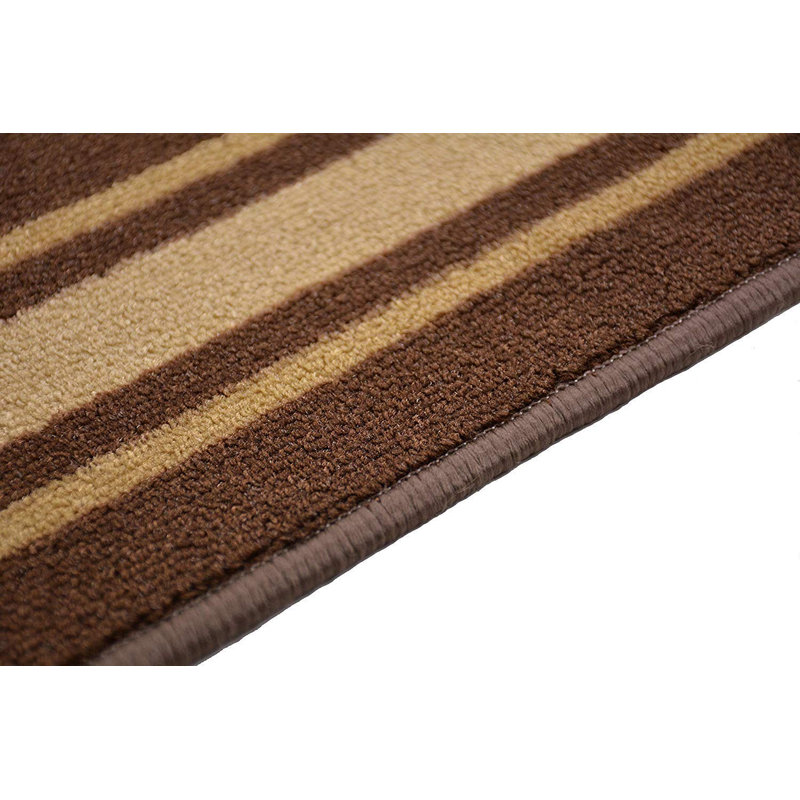 Tapis antidérapant brun uni à poils courts, Tapis de couloir 2 pi 8 po x 13 pi
