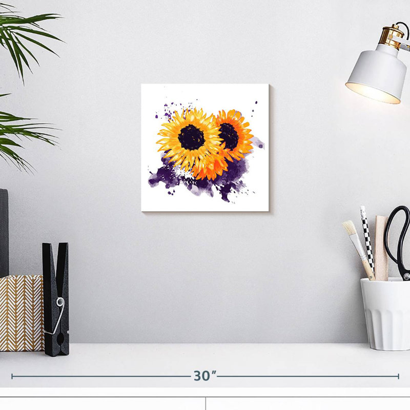 Harnek tournesol encre éclaboussure, H 10 po x l 10 po