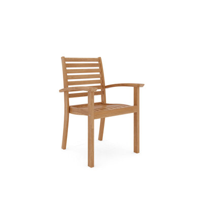 Ialiyah Royal Teak Outdoor Dining Stacking Armchair