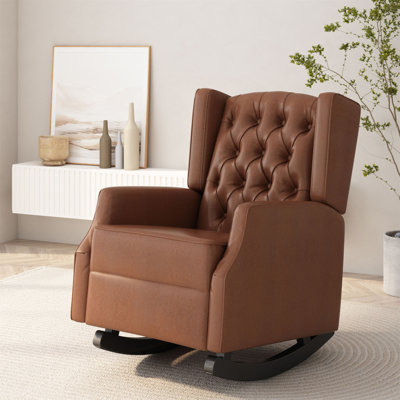 Chaise berçante en similicuir