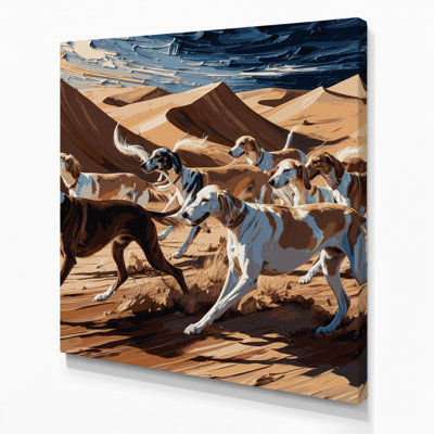 Chiens, art mural brun sur toile