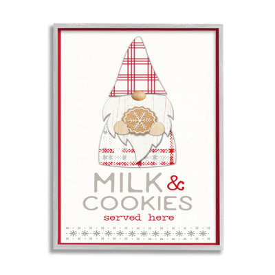 Gnome de Noël à carreaux lait et biscuits