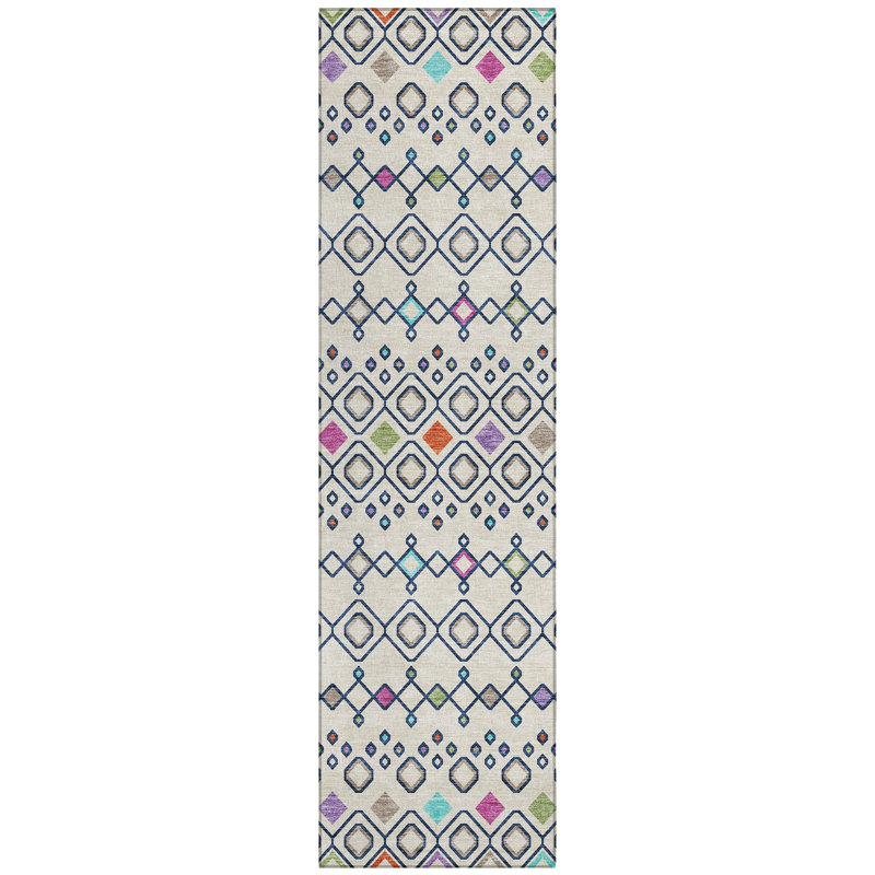 Aleighna Area Rug with Non-Slip Backing, Runner 2'3" x 7'6"