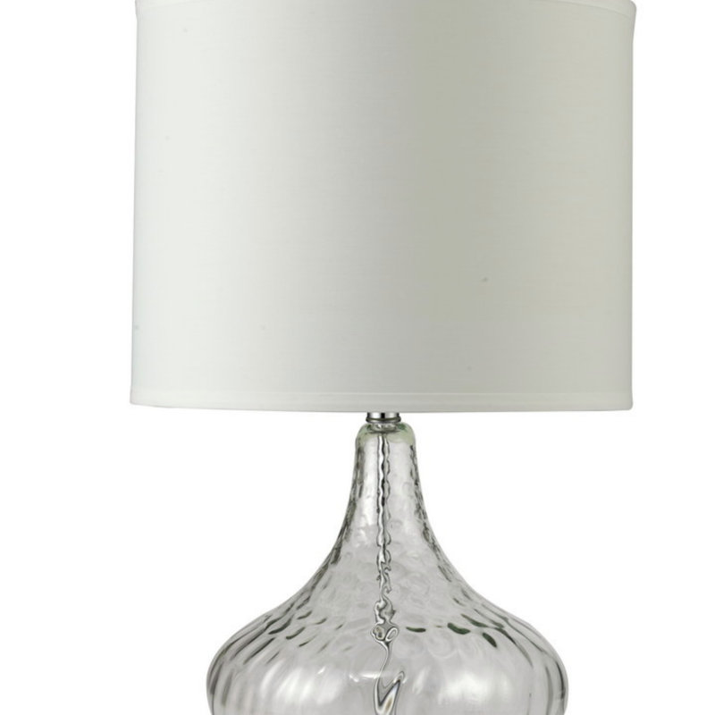 Lampe de table haute 24,5 "en verre, Blanc