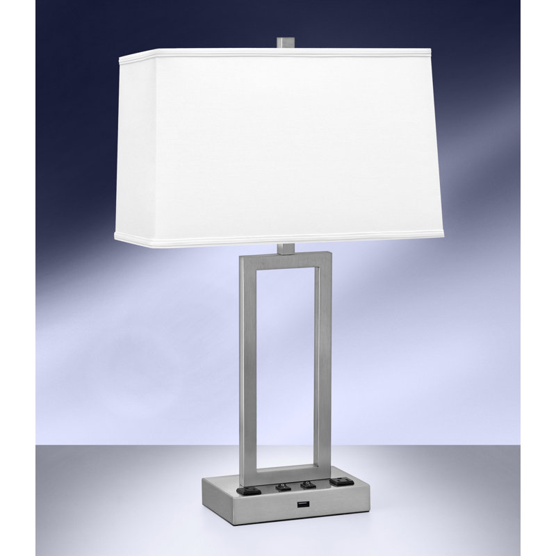 Ensemble de lampes de table robustes rectangulaires 29 po avec port USB et prise de courant, H 26 po x l 16 po x P 9 po
