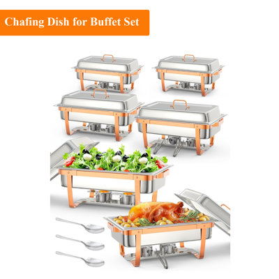 Ensemble de 6 réchauds 8 pte pour ensemble de buffet