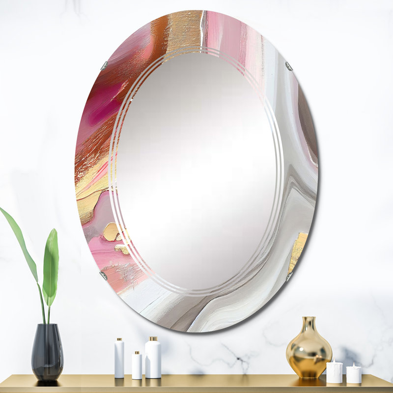 Miroir mural abstrait en marbre Pranith, 36 po x 24 po