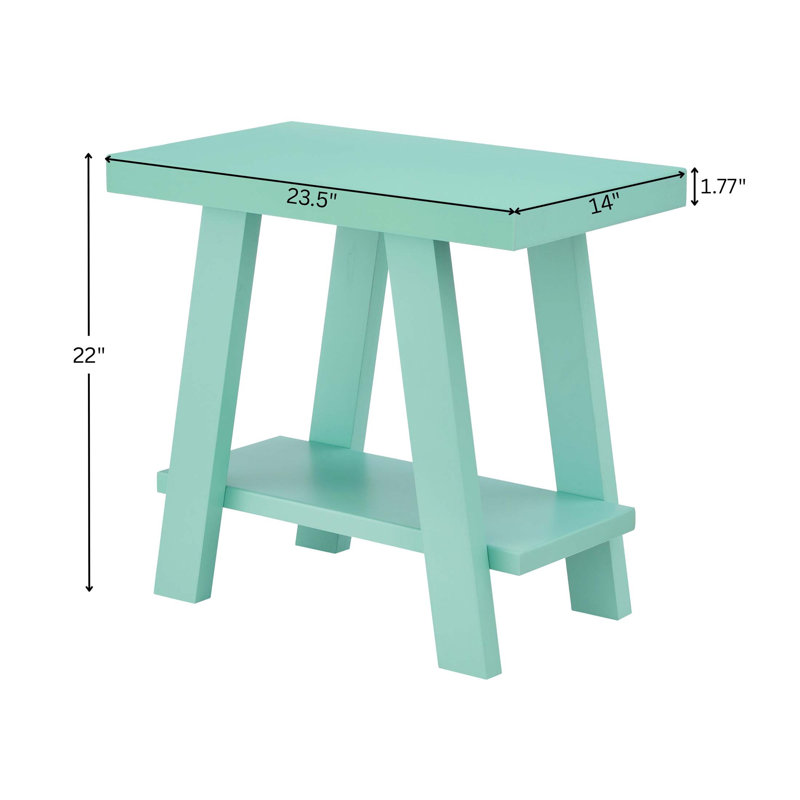 Table d'appoint à tablette contemporaine en bois Athènes sarcelle, alliant charme rustique et fonctionnalité moderne avec bois manufacturé durable