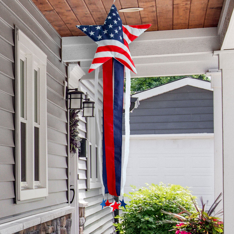 Manche patriotique sculptée American Star, Blanc/rouge/bleu