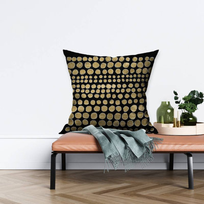 Dots on gold - 26"x26" Throw pillow cover - Poly twill - Print on demand