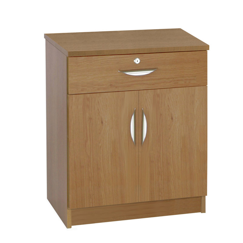 Brend 2 -Door 1 -Drawer Storage Cabinet, English Oak